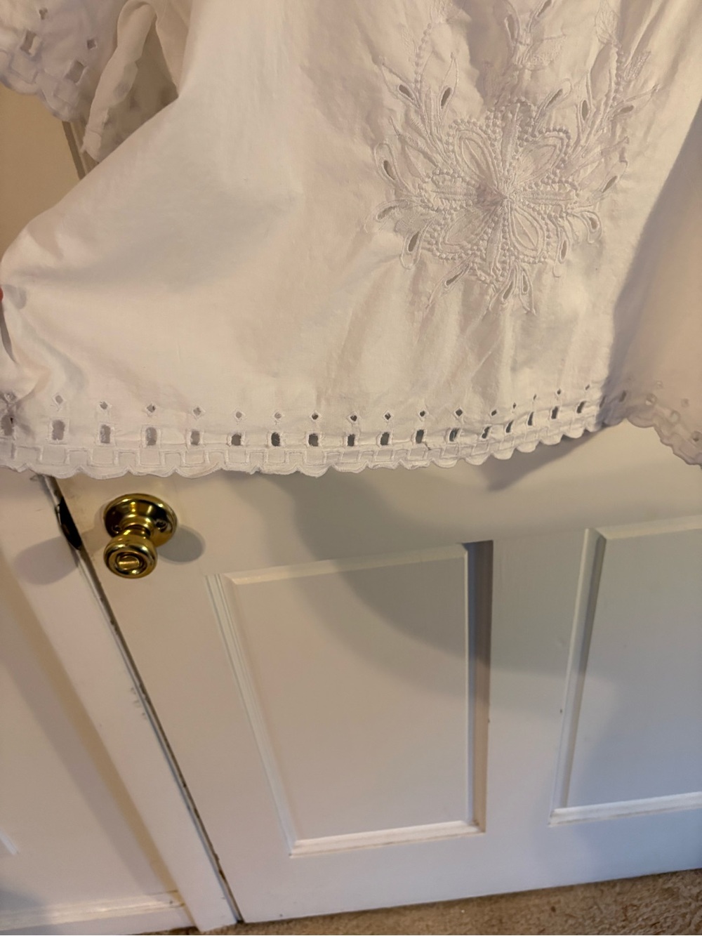 LOFT White Embroidered Square-Neck Peasant Blouse - Picture 3 of 6